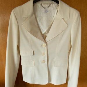 Nell & Me Made in Italy Polyester with Elastine Off-White Fitted Blazer wmns 10